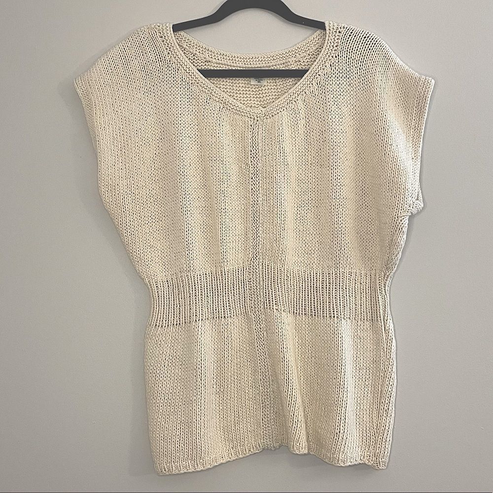 A People United Hand Knit Sleeveless Womens Sweater Size M/L Made in India